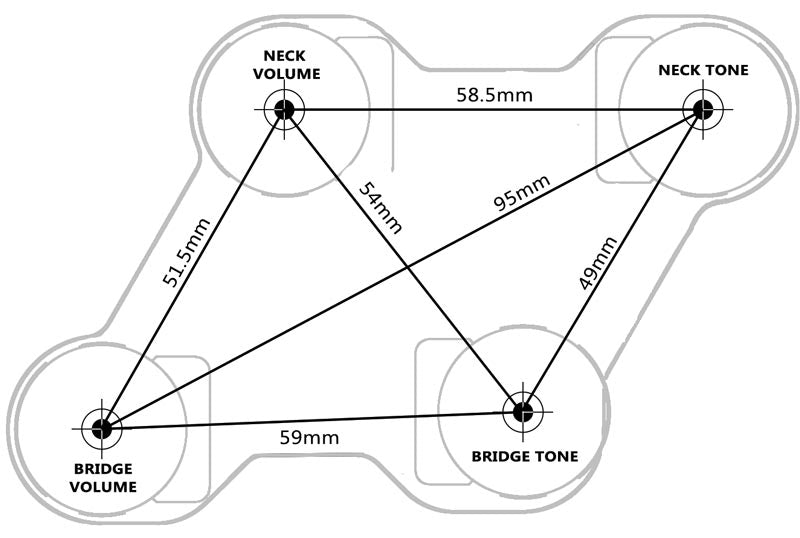 ObsidianWire for Les Paul hole spacing & layout guide