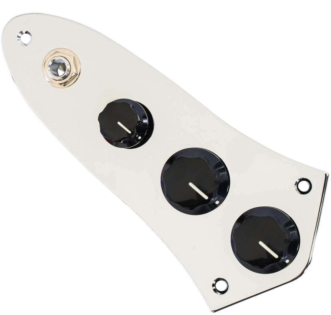 ObsidianWire for Jazz Bass® Loaded Control Plate CHROME